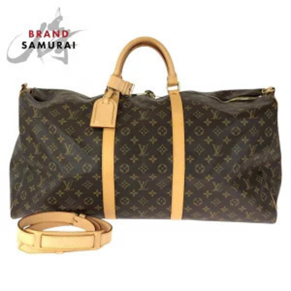 Louis Vuitton Monogram Keepall Bandouliere bag brown leather Boston travel